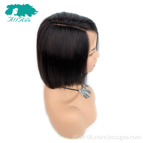Cheap Wholesale150 Density Natural Color Swiss Lace Wigs ,  Short Lace Bob 100% Virgin Human Remy Hair Wigs For Black Women